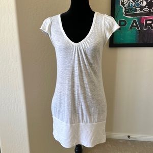 Pretty Eyeshadow Brand Lacey White 100% Cotton Scrunch Top Size Large